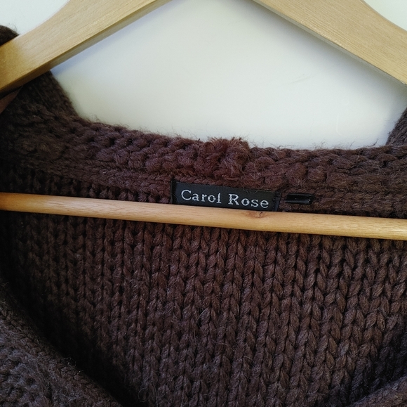 Carol Rose Brown Knit Sweater ~ Size L - Picture 3 of 13